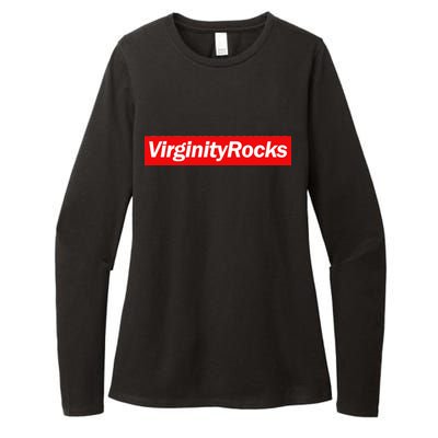 Virginity Rocks Box Logo Womens CVC Long Sleeve Shirt