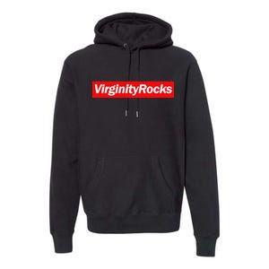 Virginity Rocks Box Logo Premium Hoodie