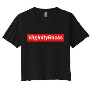 Virginity Rocks Box Logo Women's Crop Top Tee