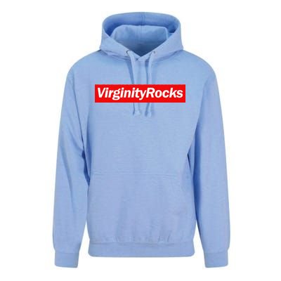 Virginity Rocks Box Logo Unisex Surf Hoodie