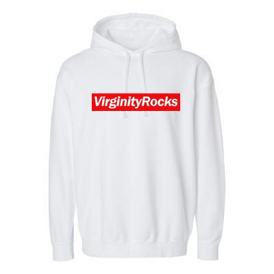 Virginity Rocks Box Logo Garment-Dyed Fleece Hoodie