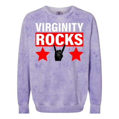 Virginity Rocks Hand Sign Colorblast Crewneck Sweatshirt