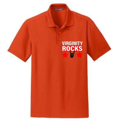 Virginity Rocks Hand Sign Dry Zone Grid Polo