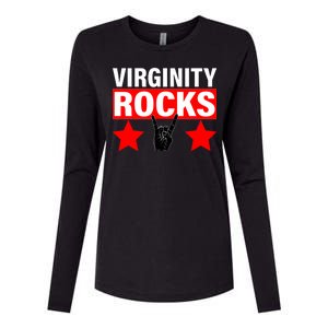 Virginity Rocks Hand Sign Womens Cotton Relaxed Long Sleeve T-Shirt