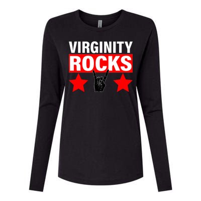 Virginity Rocks Hand Sign Womens Cotton Relaxed Long Sleeve T-Shirt