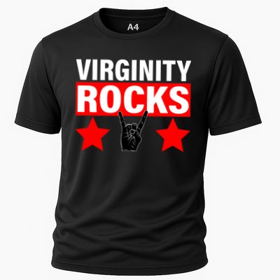 Virginity Rocks Hand Sign Cooling Performance Crew T-Shirt