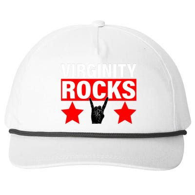 Virginity Rocks Hand Sign Snapback Five-Panel Rope Hat