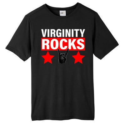 Virginity Rocks Hand Sign Tall Fusion ChromaSoft Performance T-Shirt