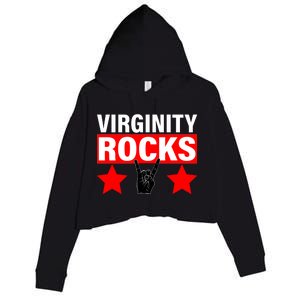 Virginity Rocks Hand Sign Crop Fleece Hoodie