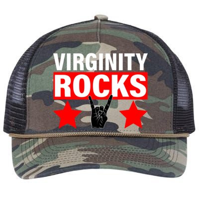 Virginity Rocks Hand Sign Retro Rope Trucker Hat Cap