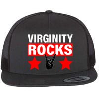 Virginity Rocks Hand Sign Flat Bill Trucker Hat