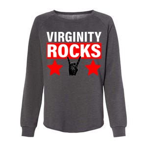 Virginity Rocks Hand Sign Womens California Wash Sweatshirt