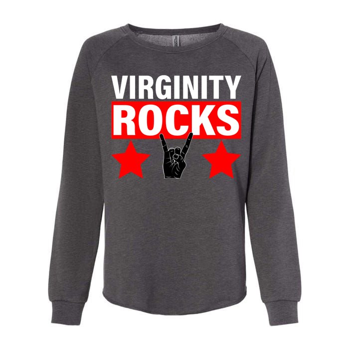 Virginity Rocks Hand Sign Womens California Wash Sweatshirt