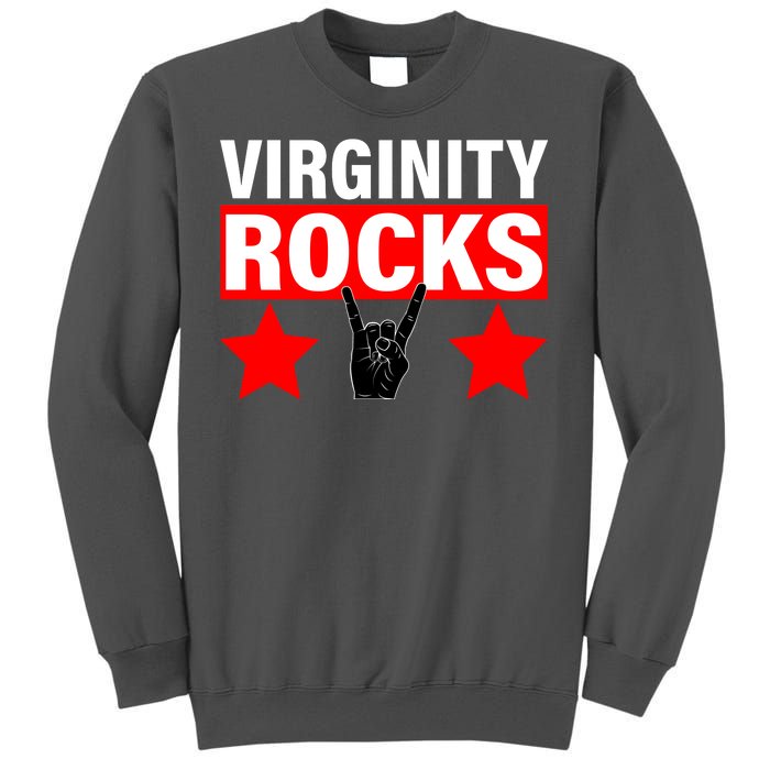 Virginity Rocks Hand Sign Tall Sweatshirt