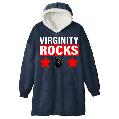 Virginity Rocks Hand Sign Hooded Wearable Blanket