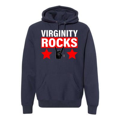 Virginity Rocks Hand Sign Premium Hoodie