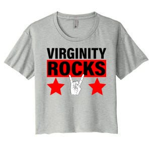 Virginity Rocks Hand Sign Women's Crop Top Tee