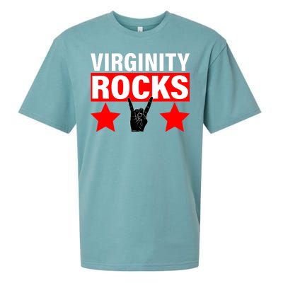 Virginity Rocks Hand Sign Sueded Cloud Jersey T-Shirt