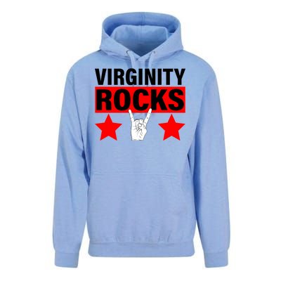 Virginity Rocks Hand Sign Unisex Surf Hoodie