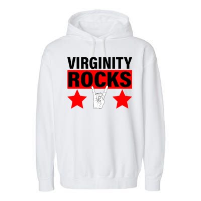 Virginity Rocks Hand Sign Garment-Dyed Fleece Hoodie