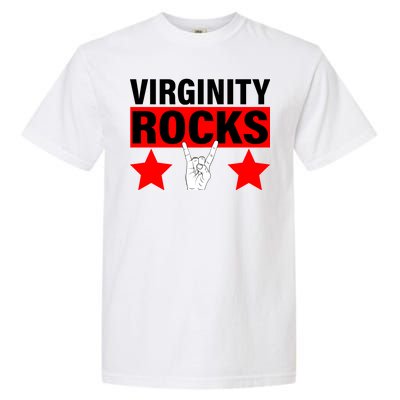 Virginity Rocks Hand Sign Garment-Dyed Heavyweight T-Shirt