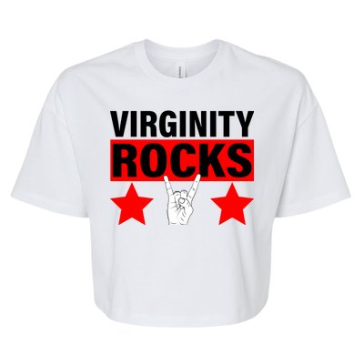 Virginity Rocks Hand Sign Bella+Canvas Jersey Crop Tee