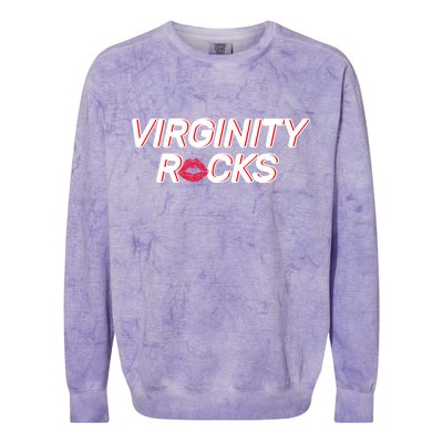 Virginity Rocks Kiss Lips Colorblast Crewneck Sweatshirt