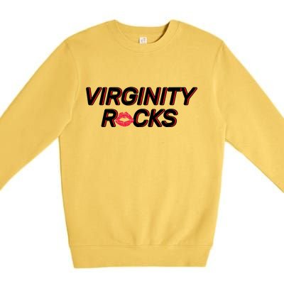 Virginity Rocks Kiss Lips Premium Crewneck Sweatshirt