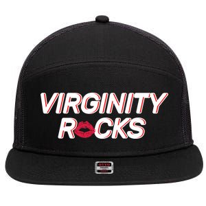 Virginity Rocks Kiss Lips 7 Panel Mesh Trucker Snapback Hat