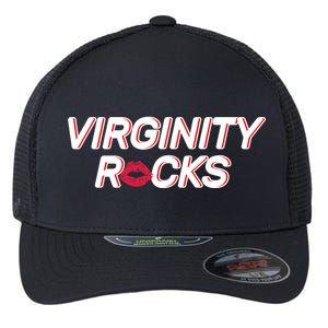 Virginity Rocks Kiss Lips Flexfit Unipanel Trucker Cap