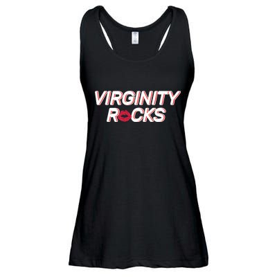 Virginity Rocks Kiss Lips Ladies Essential Flowy Tank