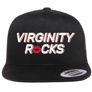 Virginity Rocks Kiss Lips Flat Bill Trucker Hat