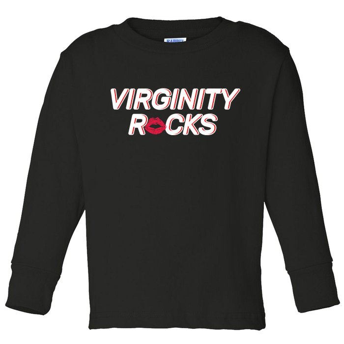 Virginity Rocks Kiss Lips Toddler Long Sleeve Shirt