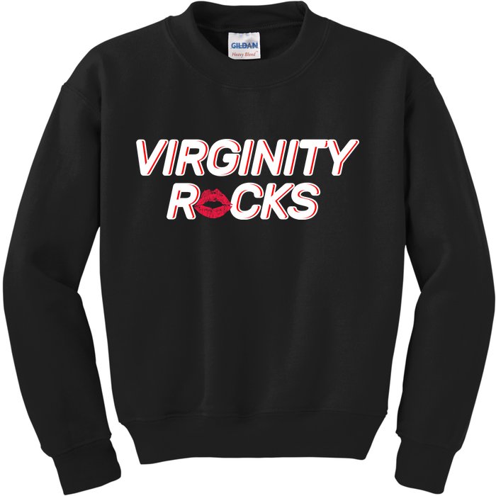 Virginity Rocks Kiss Lips Kids Sweatshirt