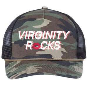 Virginity Rocks Kiss Lips Retro Rope Trucker Hat Cap