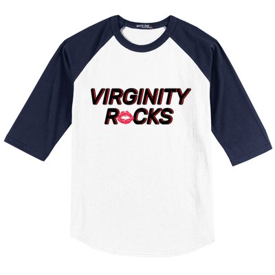 Virginity Rocks Kiss Lips Baseball Sleeve Shirt