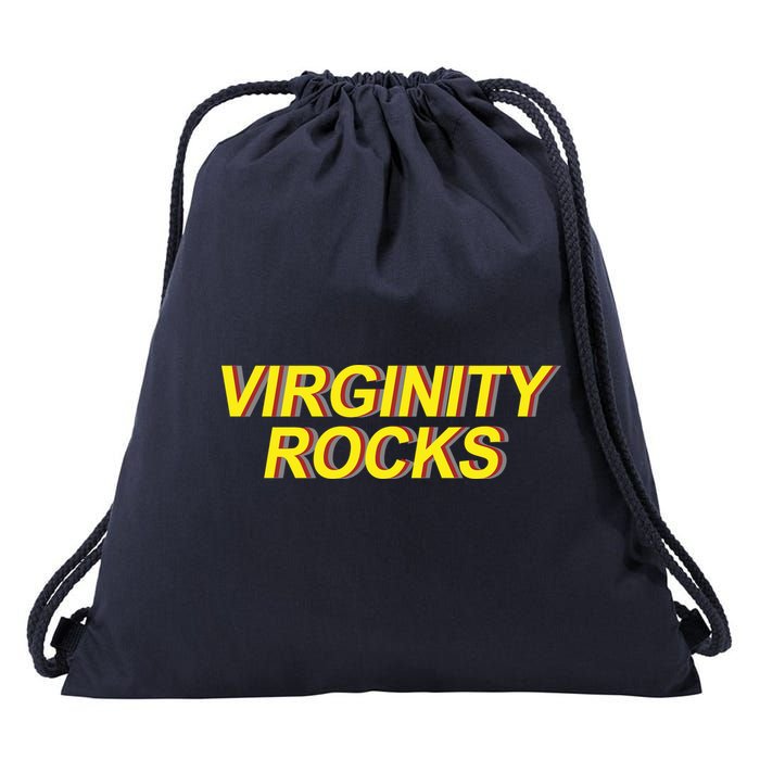 Virginity Rocks Retro Funny Drawstring Bag