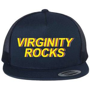 Virginity Rocks Retro Funny Flat Bill Trucker Hat