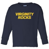 Virginity Rocks Retro Funny Toddler Long Sleeve Shirt