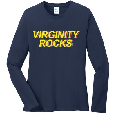 Virginity Rocks Retro Funny Ladies Long Sleeve Shirt