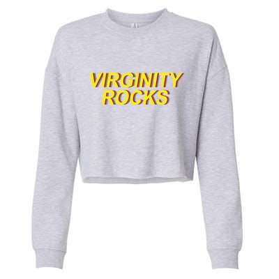 Virginity Rocks Retro Funny Cropped Pullover Crew