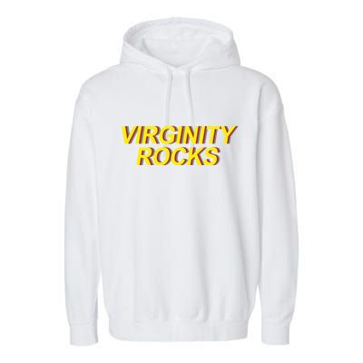 Virginity Rocks Retro Funny Garment-Dyed Fleece Hoodie