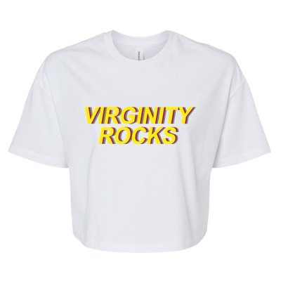 Virginity Rocks Retro Funny Bella+Canvas Jersey Crop Tee