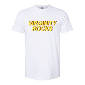 Virginity Rocks Retro Funny Softstyle CVC T-Shirt