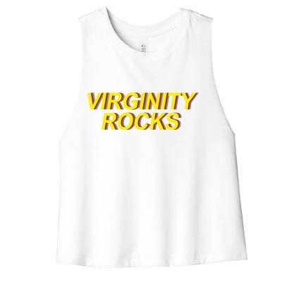 Virginity Rocks Retro Funny Women's Racerback Cropped Tank