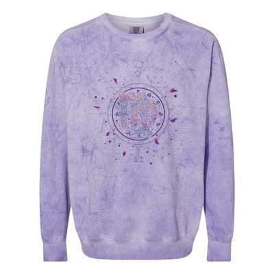 Virgo Floral Zodiac Colorblast Crewneck Sweatshirt