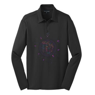 Virgo Floral Zodiac Silk Touch Performance Long Sleeve Polo