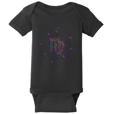 Virgo Floral Zodiac Baby Bodysuit