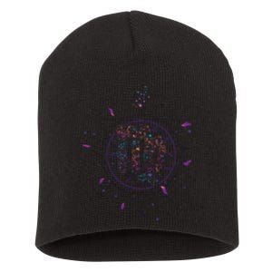 Virgo Floral Zodiac Short Acrylic Beanie