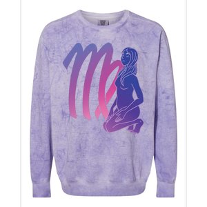 Virgo Girl Zodiac Sign Colorblast Crewneck Sweatshirt